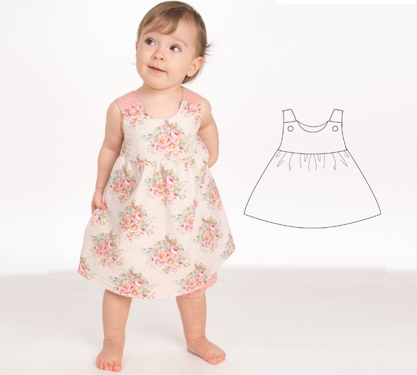 SÜSS & EINFACH! Babykleid Pinafore Schnittmuster PDF (3M–4J)
