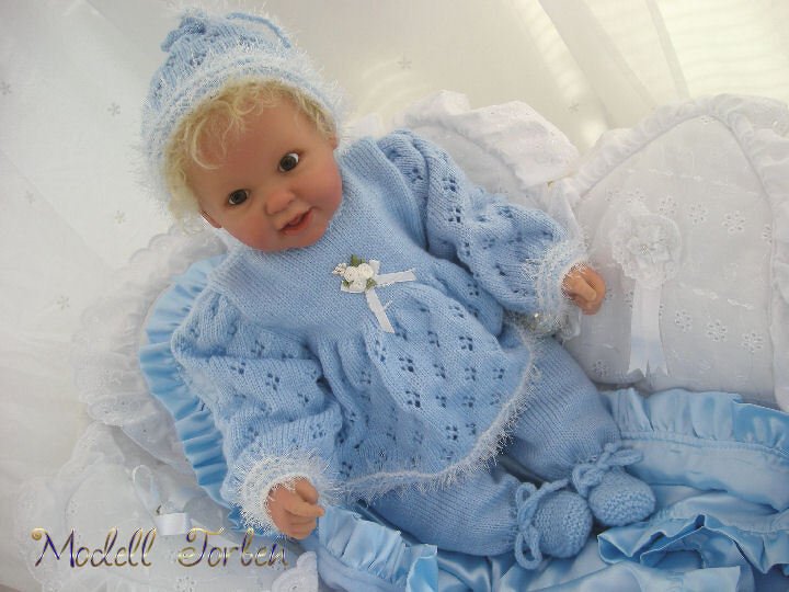 Strickanleitung Babyset Torben Gr. 56 für Baby und Reborn