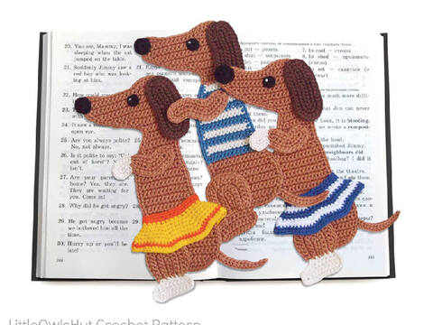 167 Crochet Pattern - Circus dog bookmark or decor - Amigurumi PDF file by Zabelina CP