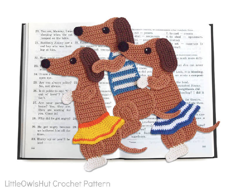 167 Crochet Pattern - Circus dog bookmark or decor - Amigurumi PDF file by Zabelina CP