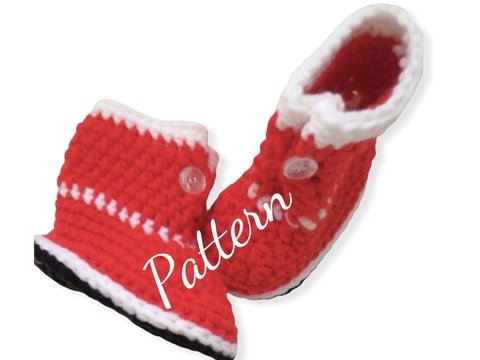 Crochet Baby Boots for beginner pattern, unisex, 2 sizes