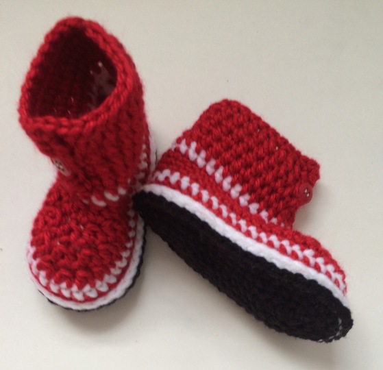 Crochet Baby Boots for beginner pattern, unisex, 2 sizes