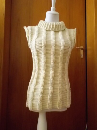 Zopfmuster - Pullunder Häkelanleitung Gr. 36 - 46