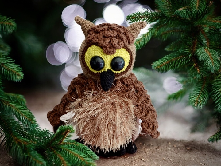 Flauschiger Waldkauz Waldemar - Häkelanleitung