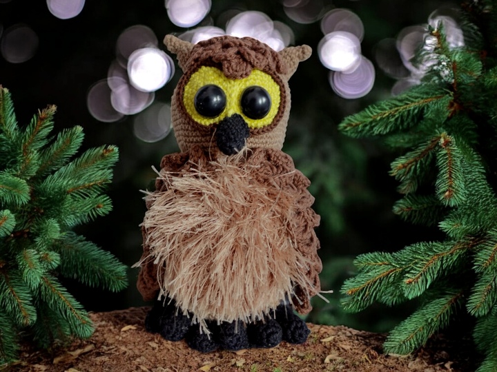Flauschiger Waldkauz Waldemar - Häkelanleitung