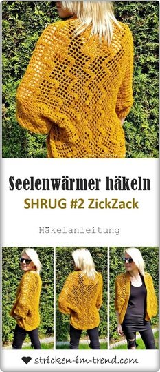 Crochet Pattern Shrug / Cocoon Cardigan in All Sizes | Shrug #2 ZigZag