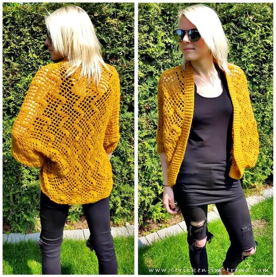 Crochet Pattern Shrug / Cocoon Cardigan in All Sizes | Shrug #2 ZigZag