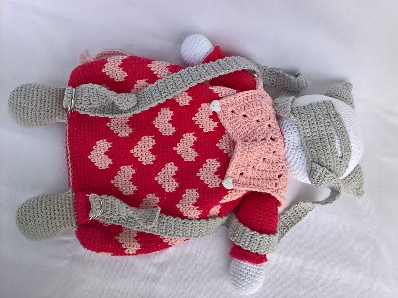 Häkelanleitung Rucksack Katze