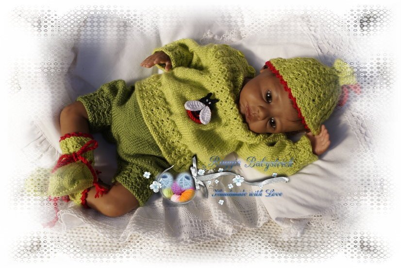 Strickanleitung f&uuml;r Baby's u. Reborns Modell Svenja Gr. 48 - 54 4-teilig