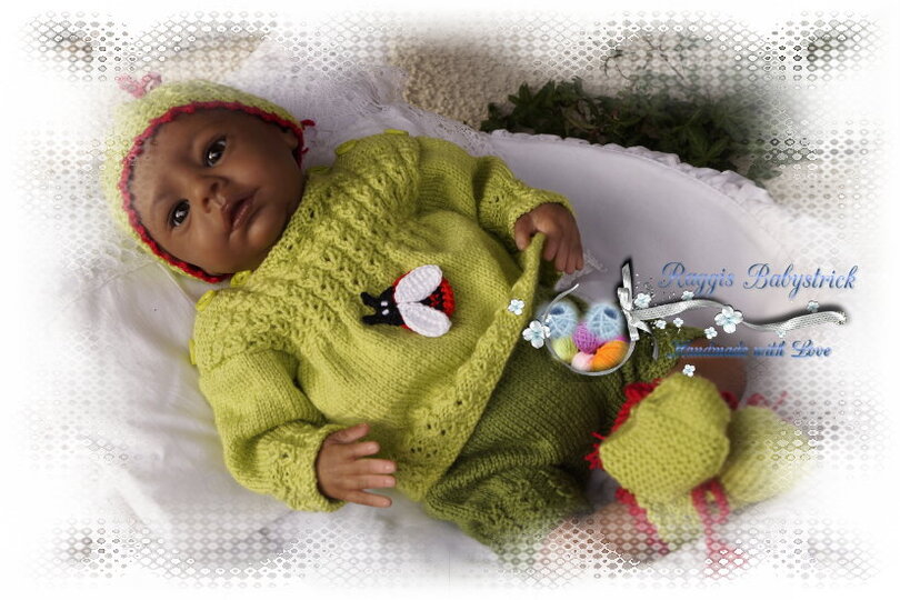 Strickanleitung f&uuml;r Baby's u. Reborns Modell Svenja Gr. 48 - 54 4-teilig