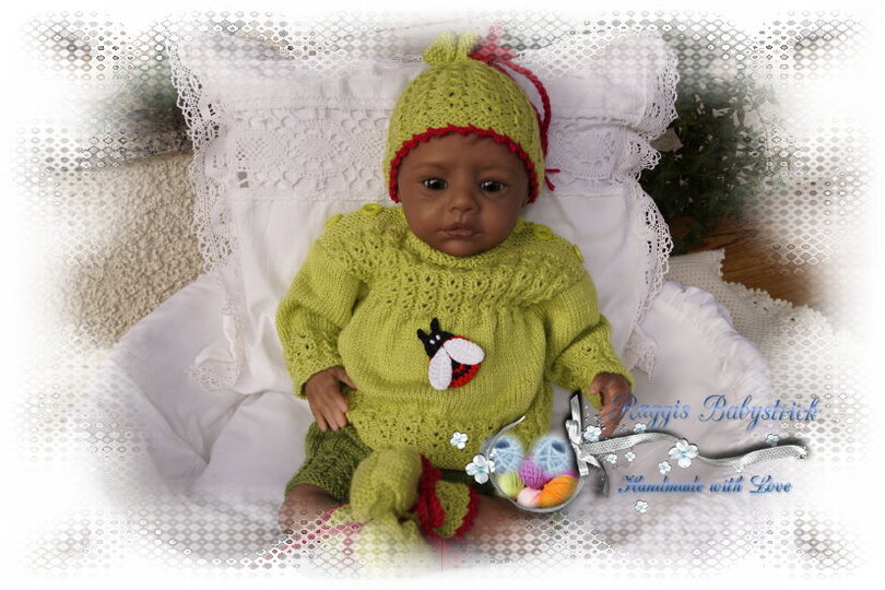 Strickanleitung f&uuml;r Baby's u. Reborns Modell Svenja Gr. 48 - 54 4-teilig