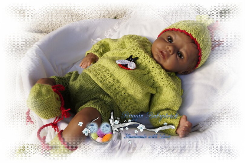 Strickanleitung f&uuml;r Baby's u. Reborns Modell Svenja Gr. 48 - 54 4-teilig