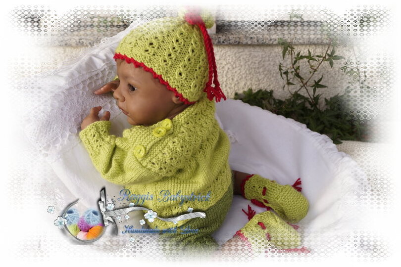 Strickanleitung f&uuml;r Baby's u. Reborns Modell Svenja Gr. 48 - 54 4-teilig