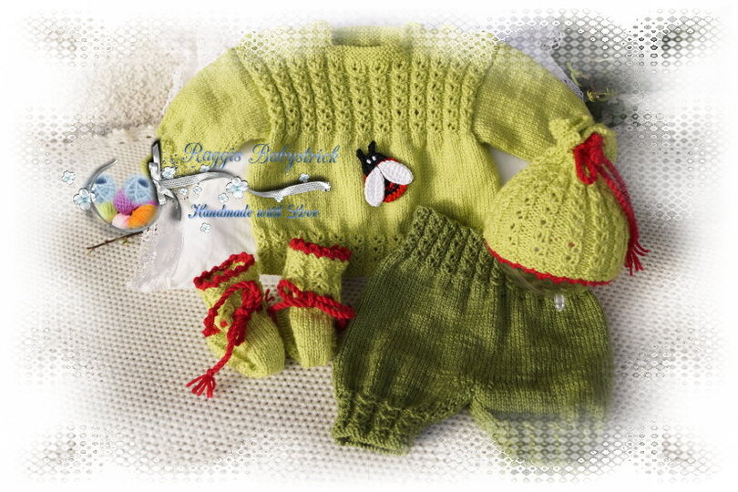 Strickanleitung f&uuml;r Baby's u. Reborns Modell Svenja Gr. 48 - 54 4-teilig