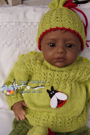 Strickanleitung f&uuml;r Baby's u. Reborns Modell Svenja Gr. 48 - 54 4-teilig