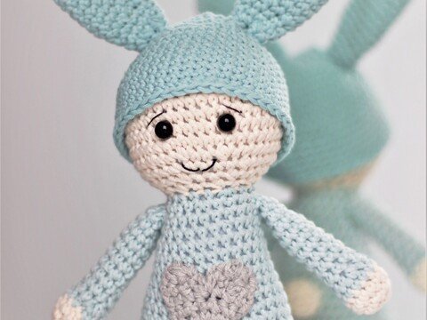 Häkelanleitung Hab-mich-lieb-Häschen-Püppi