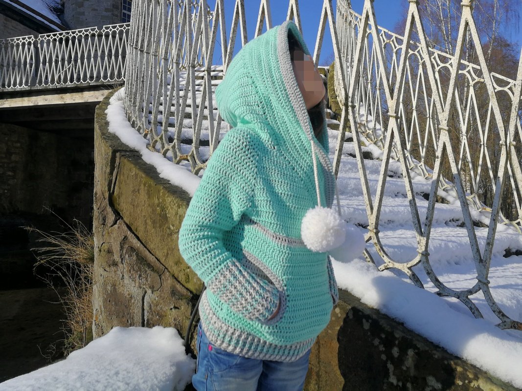 Häkelanleitung Hoodie, für die ganze Familie 98/104 - XL - Bild 5