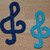 Crochet pattern for violin clefs in 2 sizes, quick and easy made