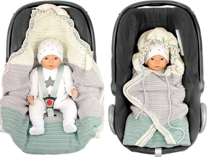 Häkelanleitung Einschlagdecke Babyschale