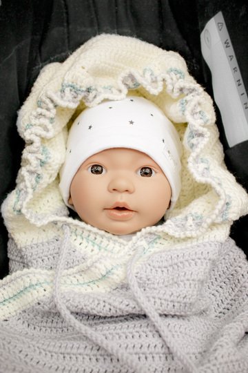 Häkelanleitung Einschlagdecke Babyschale