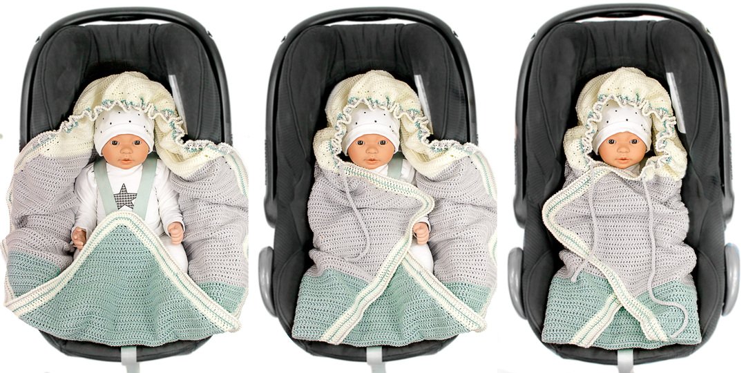 Häkelanleitung Einschlagdecke Babyschale