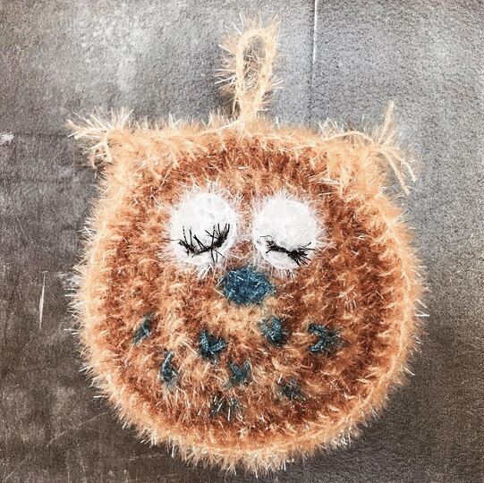 Häkelanleitung: Spülschwamm "Eule" - süßes Geschenk