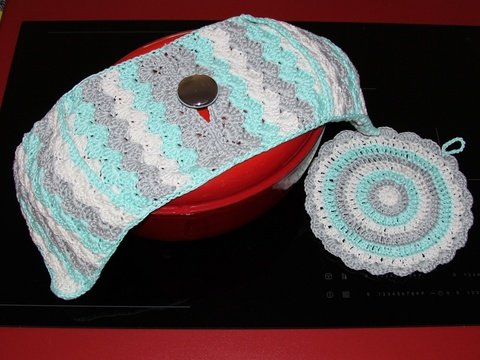 Häkelanleitung Topflappen-Set