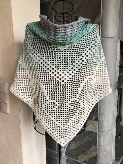 Häkeln / Set / Dreieckstuch / Schultertuch / "Curly" + Stirnband