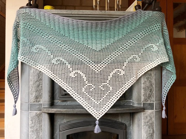 Häkeln / Set / Dreieckstuch / Schultertuch / "Curly" + Stirnband