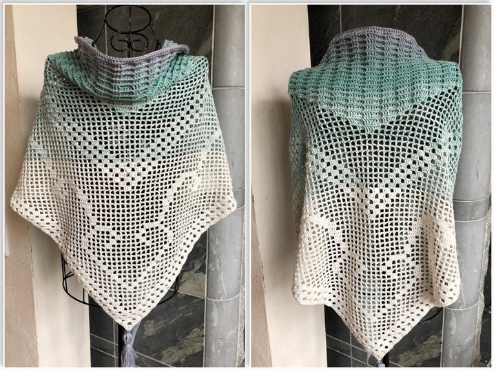 Häkeln / Set / Dreieckstuch / Schultertuch / "Curly" + Stirnband