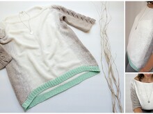 Strickanleitung - Long Pullover - KI-MONO Pulli  Gr. S/M und L/XL - für Anfänger geeignet - No.189