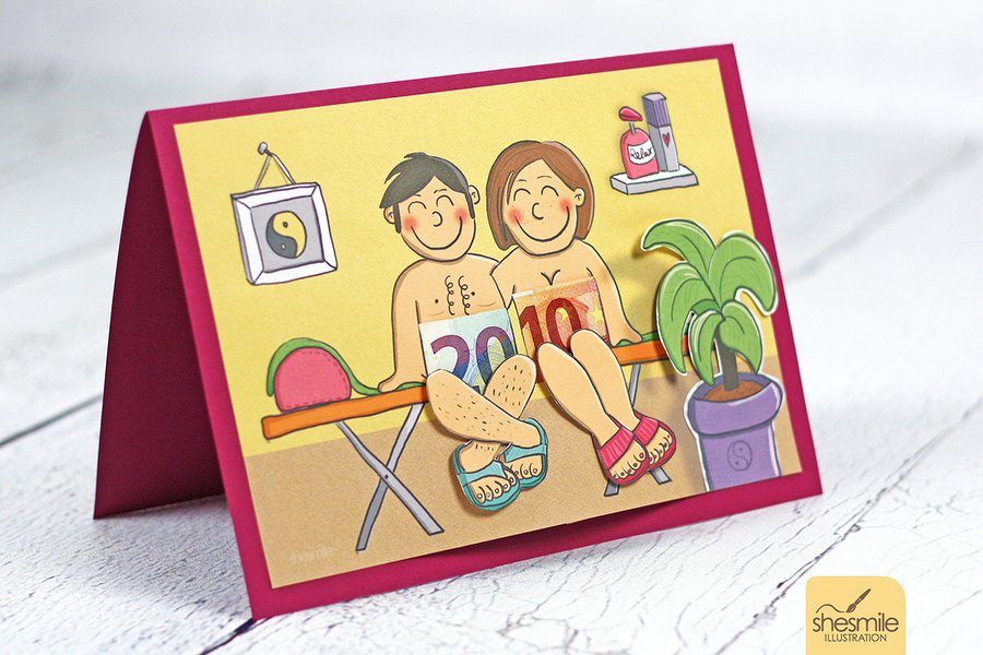 Geldgeschenk "Wellness für Zwei" (Druckvorlage &amp; Bastelanleitung)