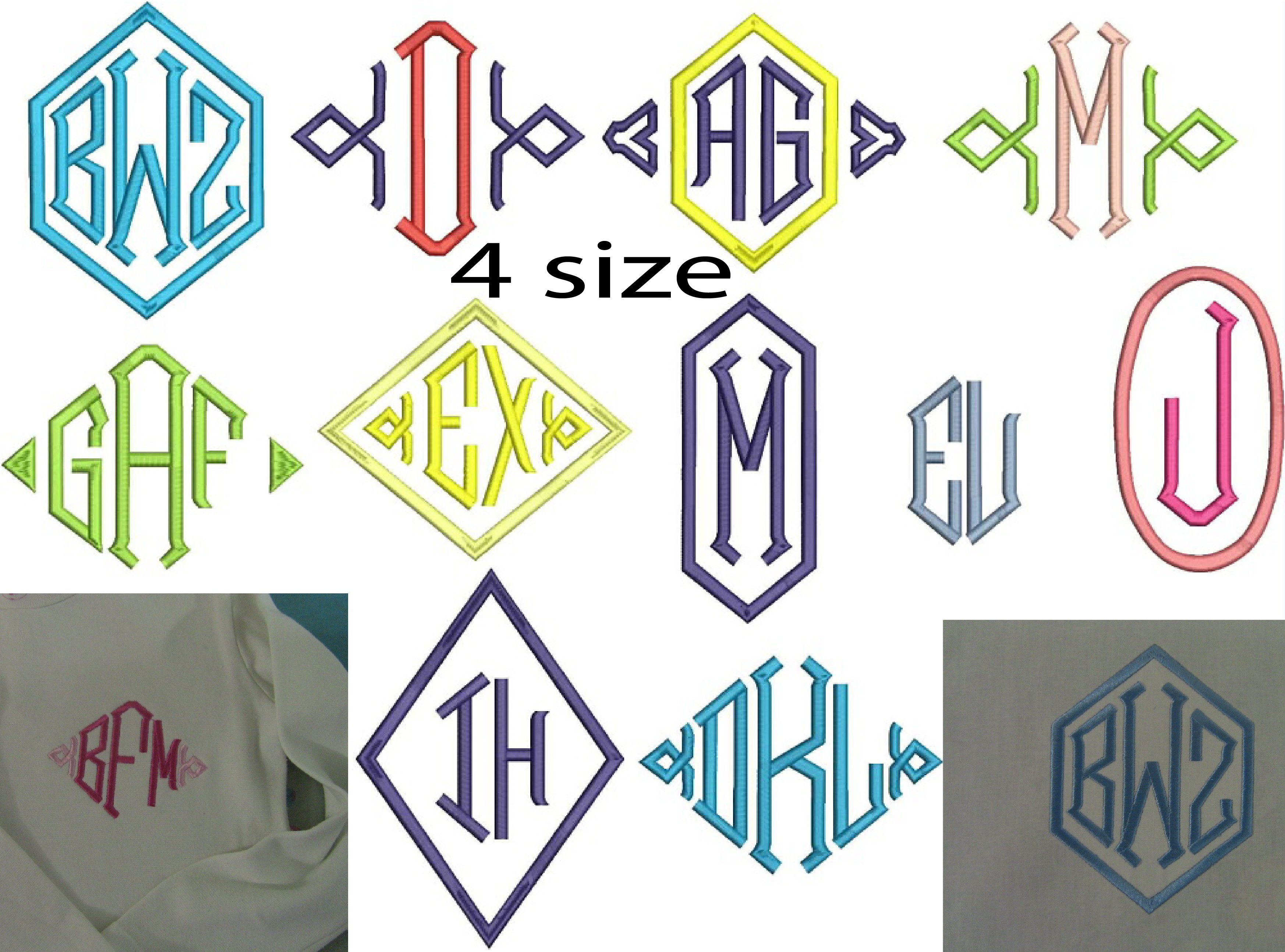 Embroidery Monogram Fonts