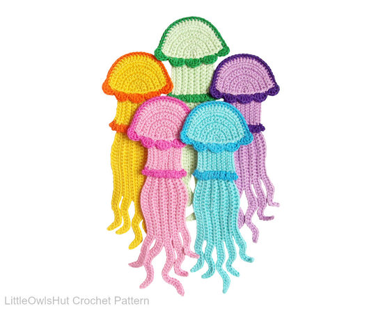 151 Crochet Pattern - Jellyfish bookmark or decor - Amigurumi PDF file by Zabelina CP