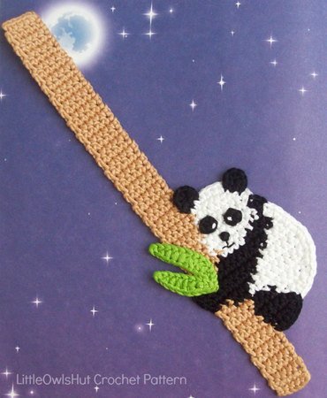 136 Crochet Pattern Baby Panda bookmark or decor - Amigurumi PDF file by Zabelina CP