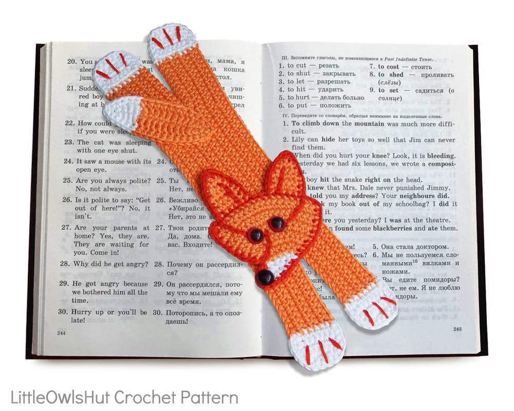 011 Crochet Pattern - Fox bookmark or decor - Amigurumi PDF file by Zabelina CP