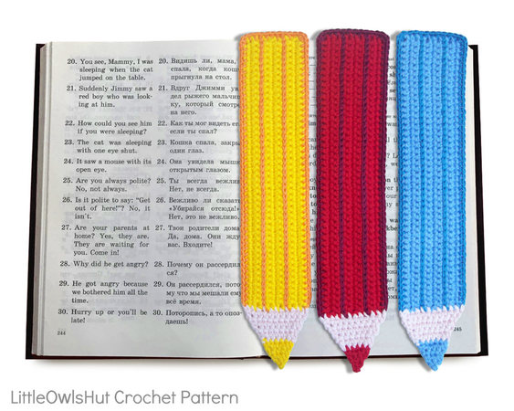 017 Crochet Pattern - Pencil bookmark or decor - Amigurumi PDF file by Zabelina CP