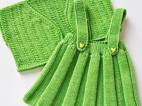 Strickanleitung * Trägerrock & Bolero "Mathilde" für Größen 3M bis 6J