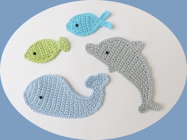 Häkelanleitung für Applikationen Meerestiere