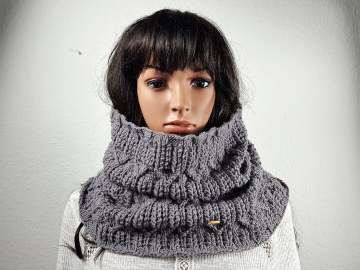 103 Set Strickanleitung Schlauchschal mit Longbeanie Häuser