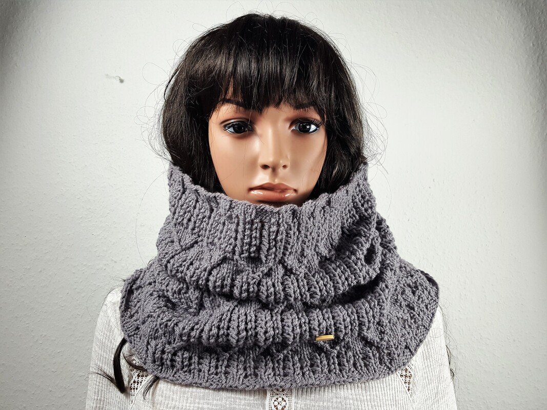103 Set Strickanleitung Schlauchschal mit Longbeanie Häuser - Bild 6