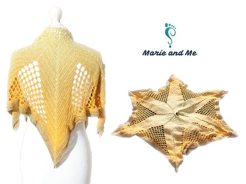 Goldmarie - Häkeltuch Halbrundtuch