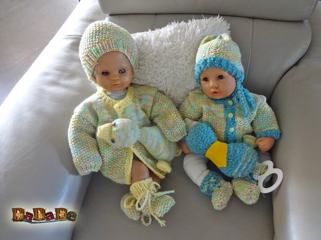 Baby-Set mit Ente, Größe 56 + 68, Strickanleitung von DaDaDe