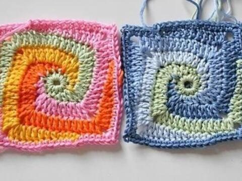 Häkelanleitung * Granny Square "Spirale"