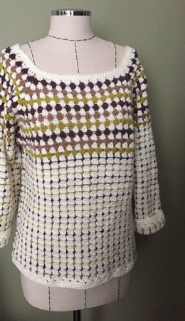 Nostalgia - Vintage Retro Style Crochet Granny Square Pattern Sweater