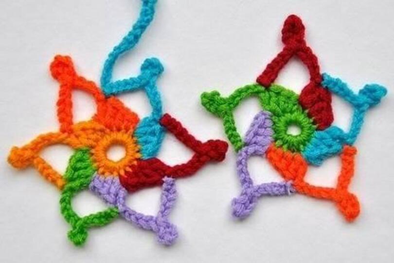 Häkelanleitung * 3 Häkelsterne “Tutti Frutti”