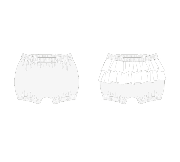 sewing pattern baby bloomers EMI tutorial 0m/1m 3m/6m 9m/12m 18m/2y 3y/4y