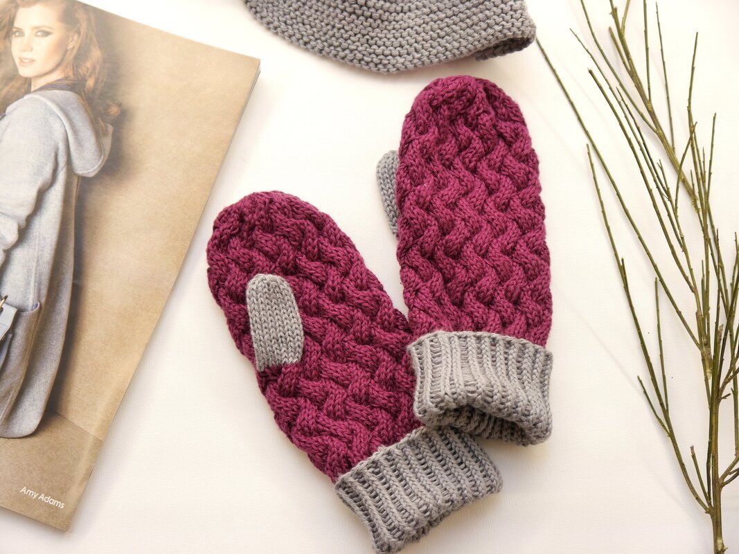 Strickanleitung - Flechtmuster-Fäustlinge –  alle Größen XS-XXL - No.190