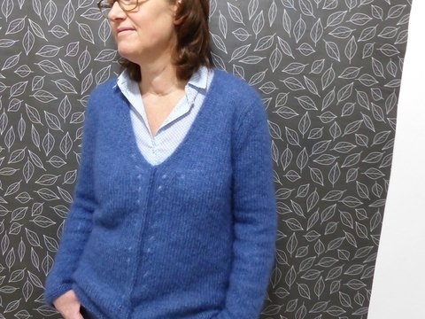 Strickanleitung, Mohairpullover mit dezentem Lochmuster