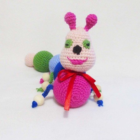 Crochet Caterpillar,soft toy for children,baby rattle Caterpillar.